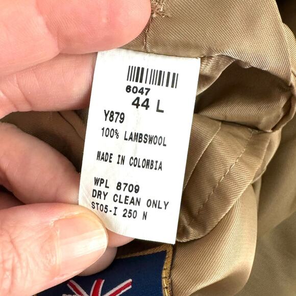 T. Harris London 100% Lambswool Brown Plaid Three Button Blazer Men's Size 44L - Picture 13 of 13